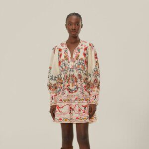 NWT Farm Rio Cream Cashew Mandala Mini Dress Women's Size Small